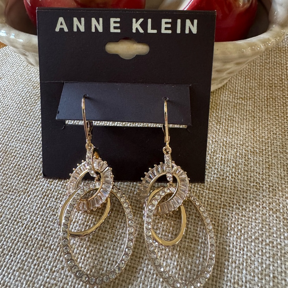 Anne Klein Gold and Silver Loop Earrings NWT